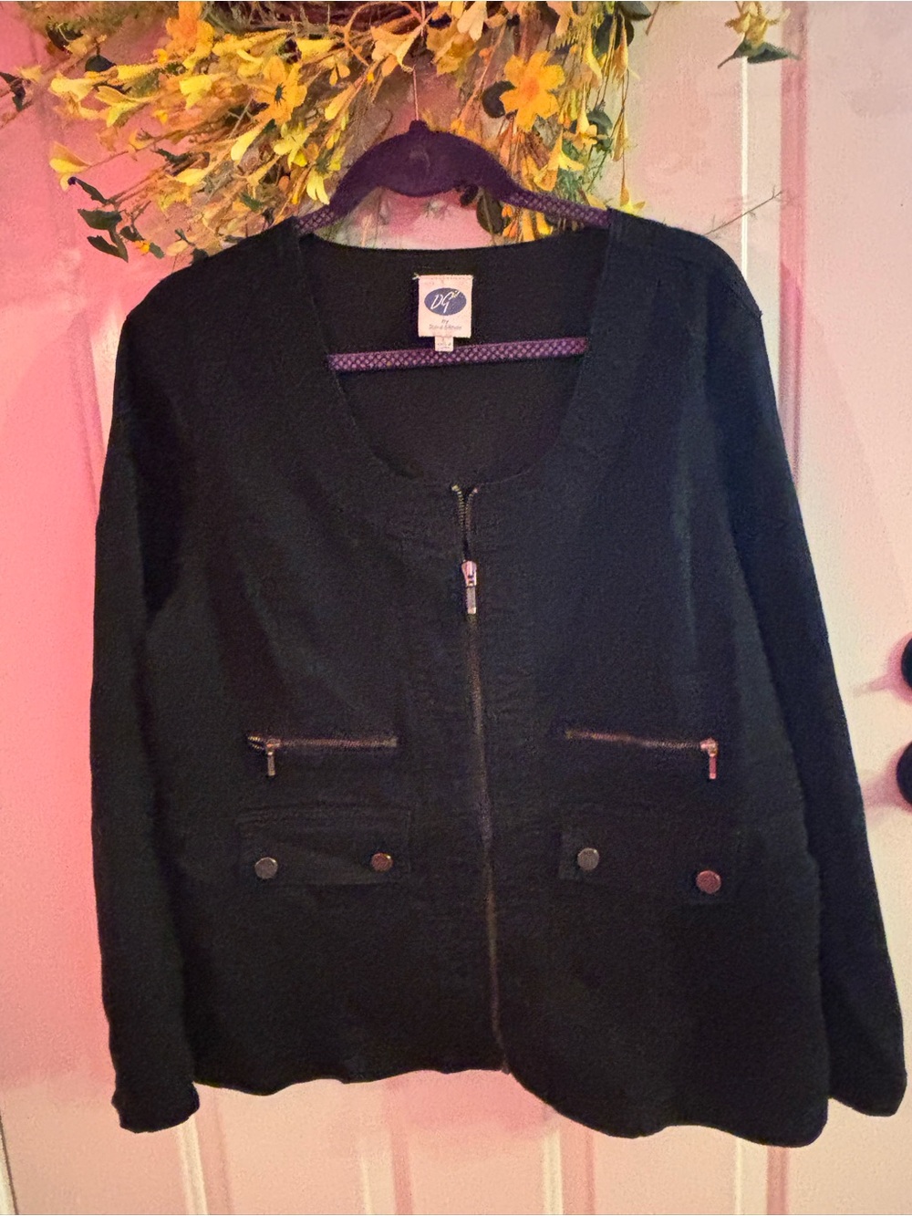 Diane Gilman Black Zip-Front Women's Jacket